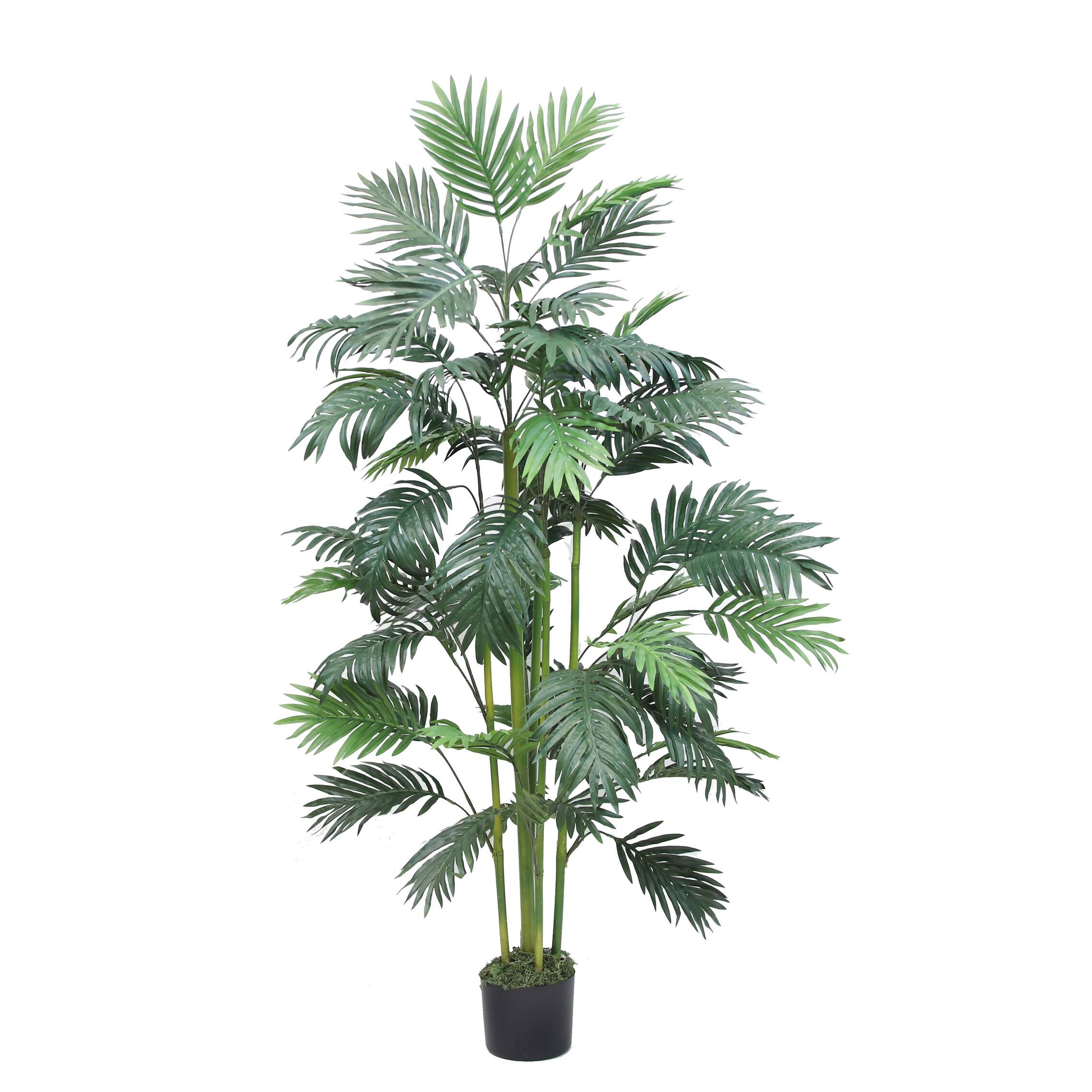 The Mod Greenhouse 60" Artificial Golden Palm Tree in Black Matte Planter's Pot 60 Bed Bath